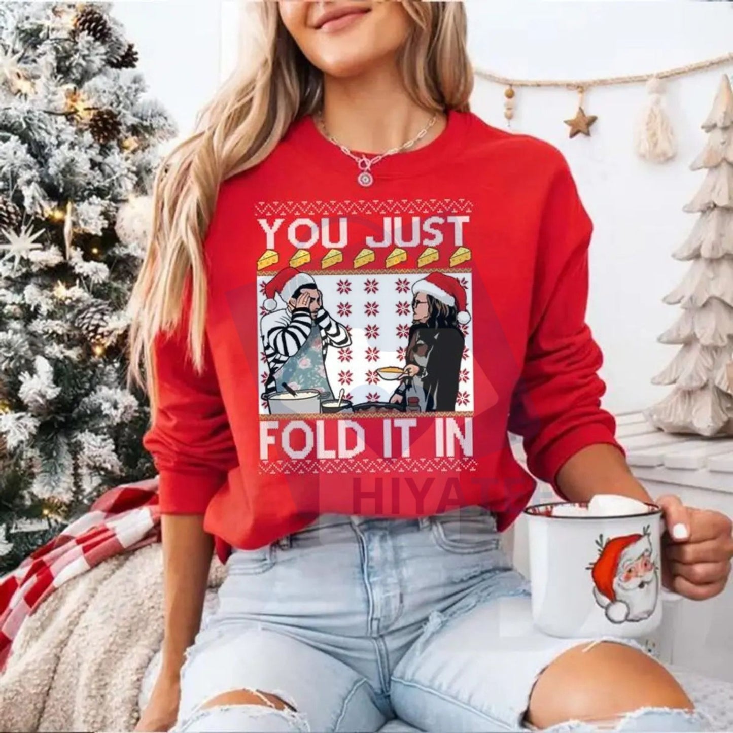 "You Just Fold It In" Vintage Sweatshirt: Funny Schitt's Creek Quote Crewneck, Moira Rose Quote Pullover, Unisex TV Show Gift