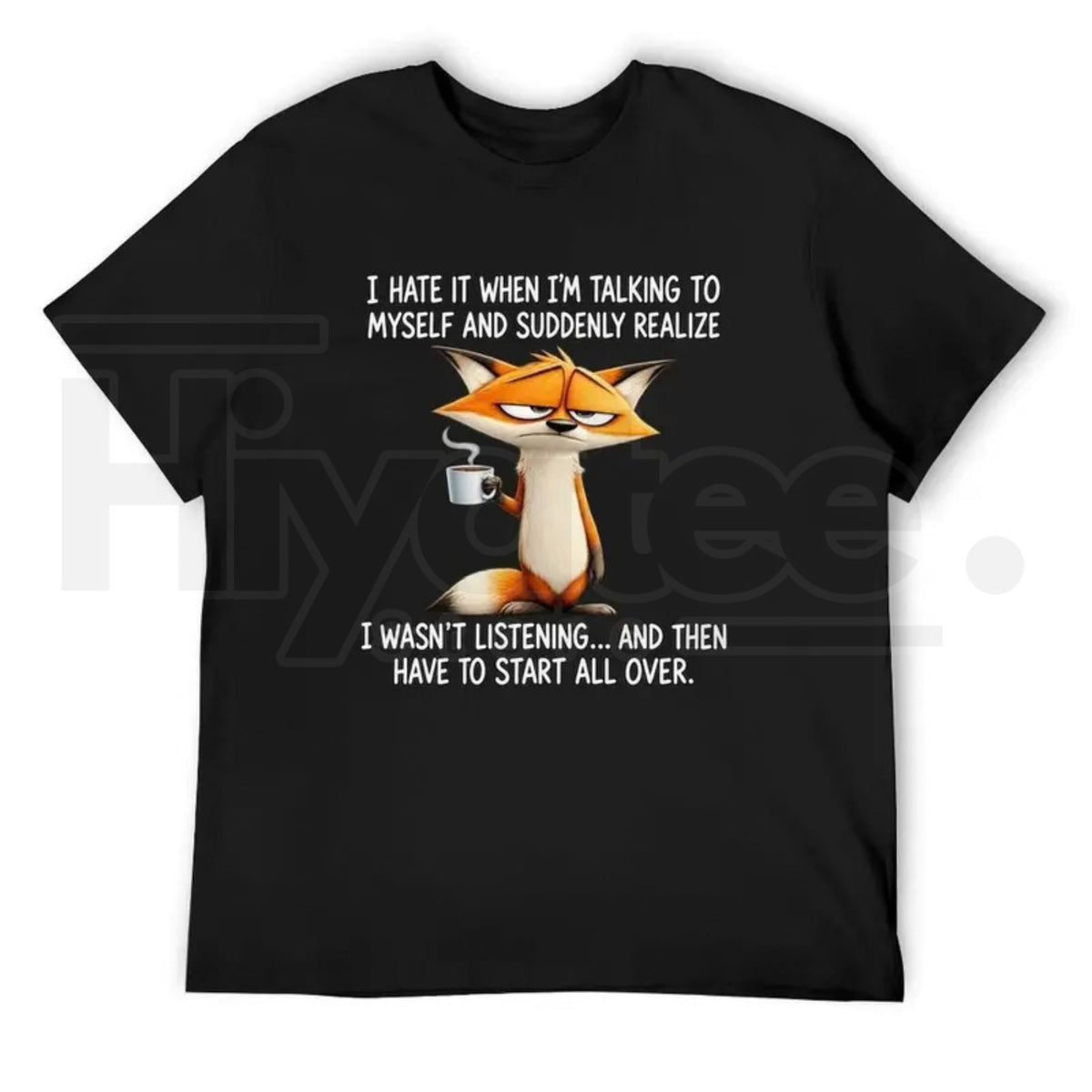 Talking to Myself Funny Cartoon Fox T-Shirt – Sarcastic Quote Tee