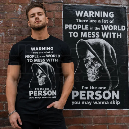 Men’s Funny Grim Reaper T-Shirt – High Contrast Skull Graphic Dark Humor Tee