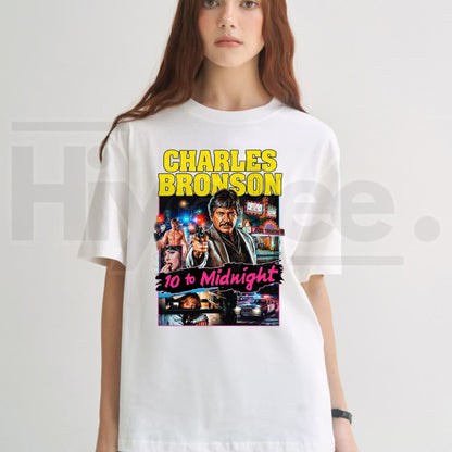 10 to Midnight (1983) Charles Bronson Vintage 80s Action Tribute T-Shirt – Retro Crime Thriller Movie Graphic Tee