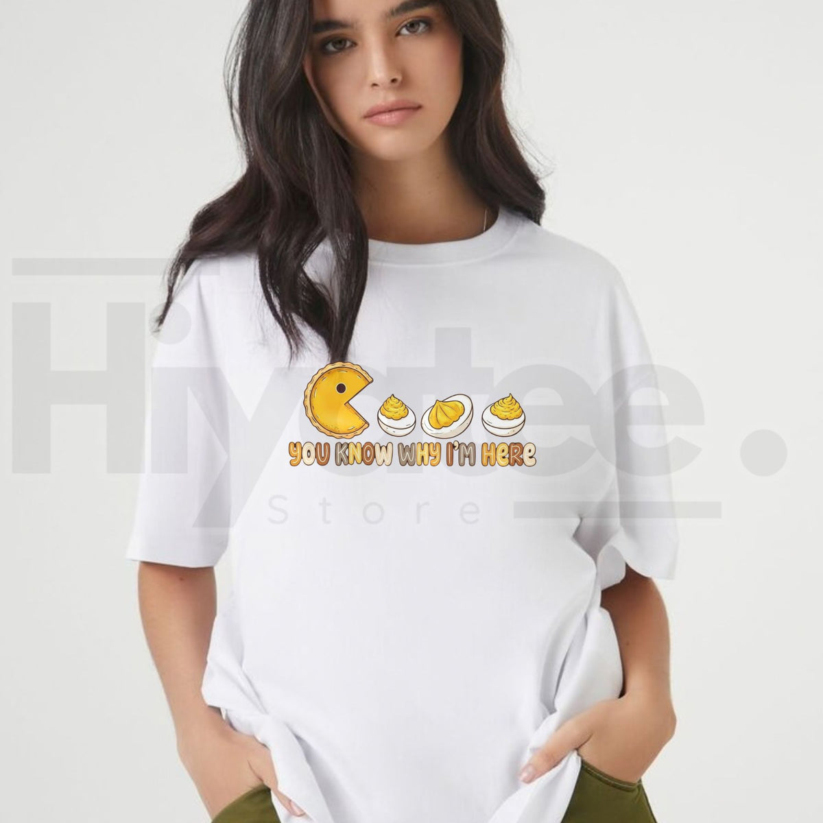 You Know Why I'm Here Deviled Eggs T-Shirt – Funny Thanksgiving Food Humor Tee