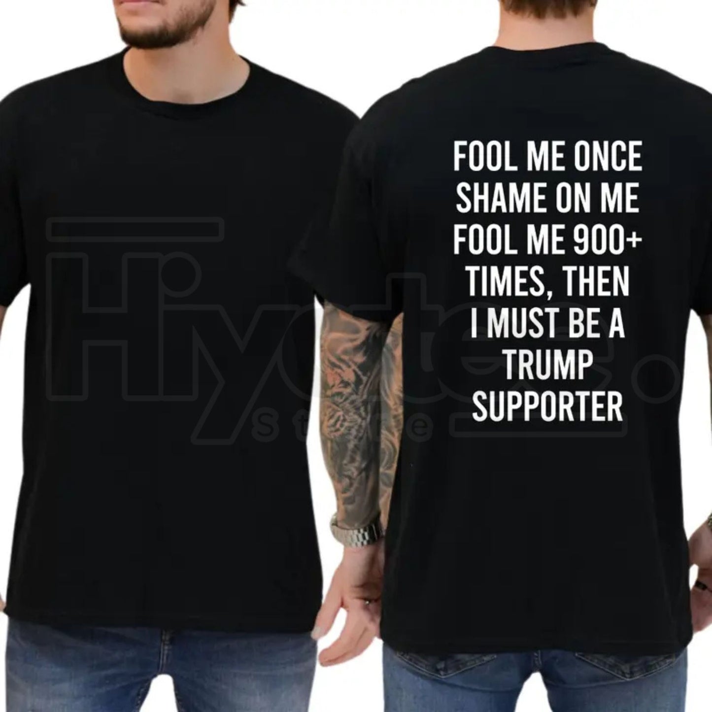 Fool Me 900+ Times Graphic T-Shirt – Witty Creative Expression Tee, Independent Voter Conversation Starter Unisex Premium Cotton Top