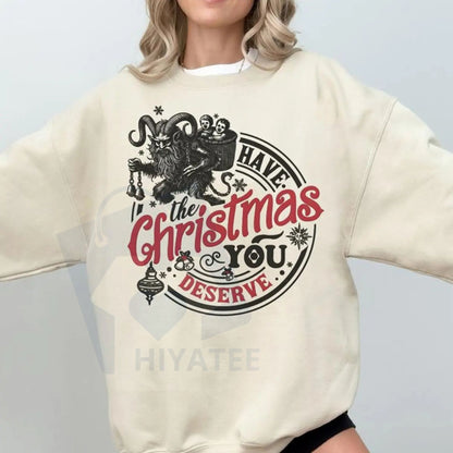 Krampus Christmas Sweatshirt: Sarcastic Funny Krampusnacht Crewneck, Dark Horror Xmas, Dark Humor Sweater, Trending 25