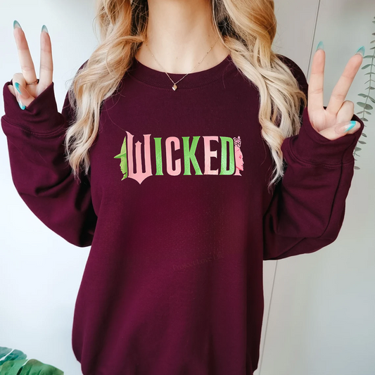 Wicked Women's Graphic Sweatshirt with Long Sleeves - Hiyatee