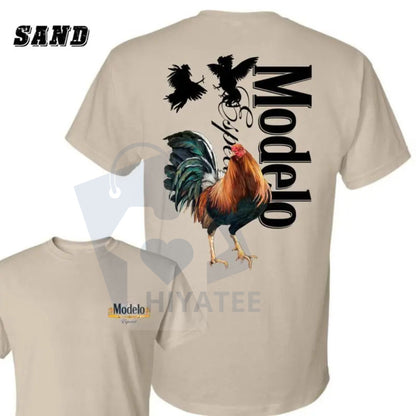Modelo Rooster T-Shirt – Bold Fighting Cocks Graphic for Beer & Fiesta Enthusiasts