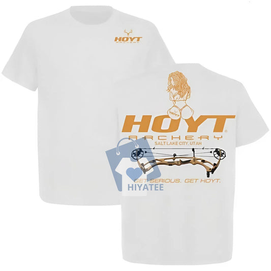 2025 Sexy Girl Hoyt Archery T-Shirt – Bold Bowhunting Graphic Tee, Gift for Archery Lovers, Unisex Casual Cotton Shirt-Hiyatee