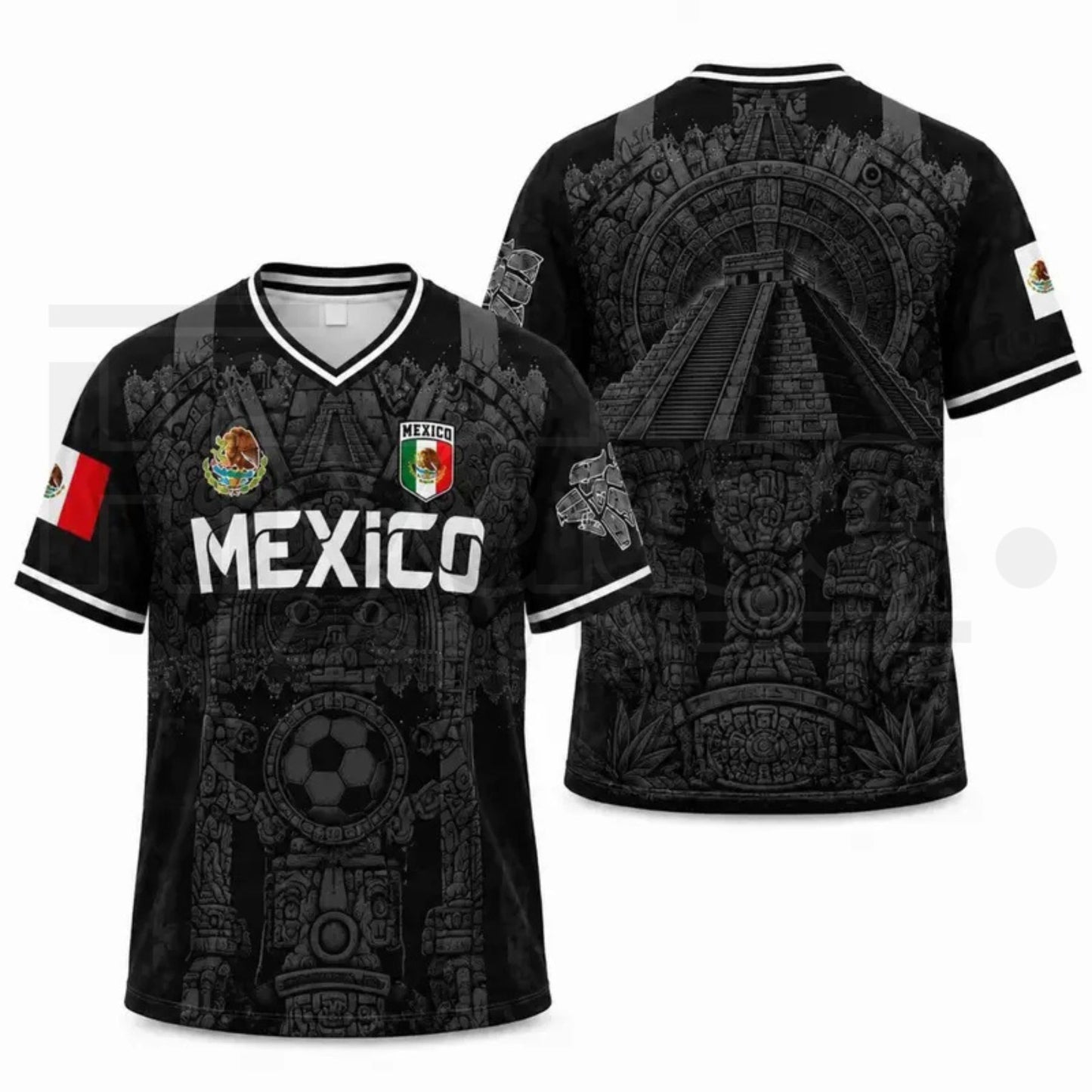 2026 Mexico Soccer Jersey – Retro White & Red Shirt with Iconic Cultural Graphics - Hiyatee