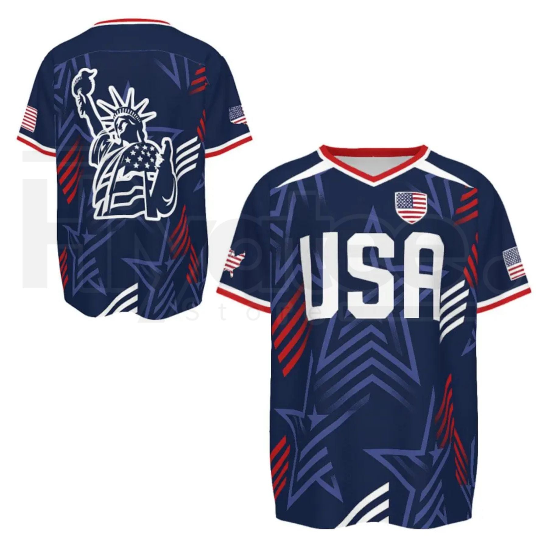 2026 USA Soccer Jersey – Patriotic V-Neck Performance Shirt for Fans - Hiyatee