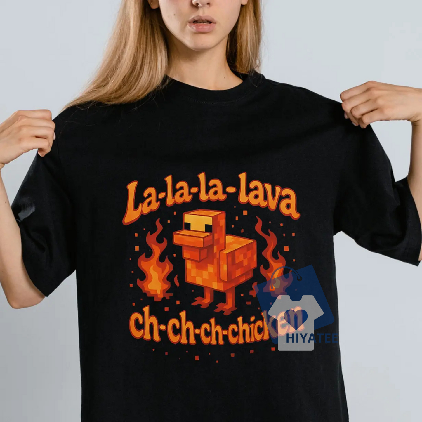 Lava Chicken T-Shirt – Funny Minecraft Meme Tee for Steve Fans & Gamers