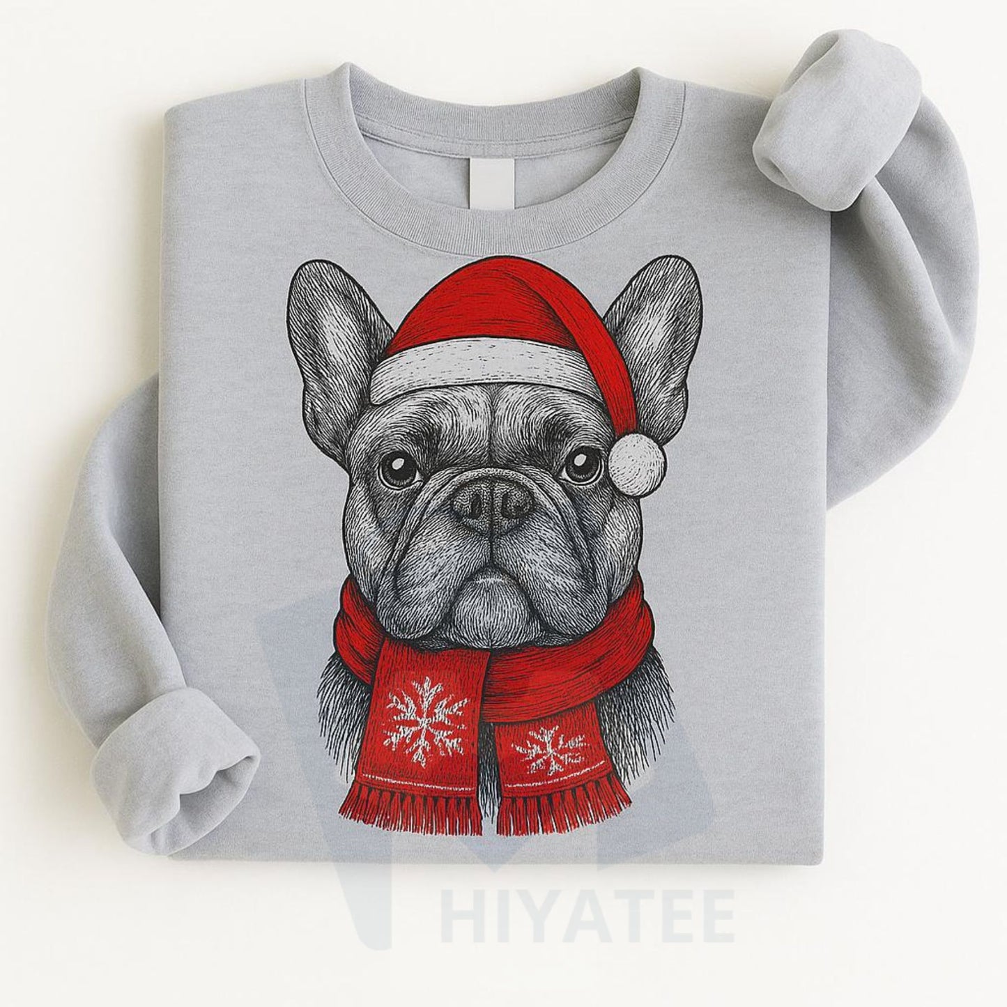 Santa Paws Christmas Hat Dog Sweatshirt: 50 Dog Breeds in Festive Santa Hats, Gildan Unisex Holiday Pullove