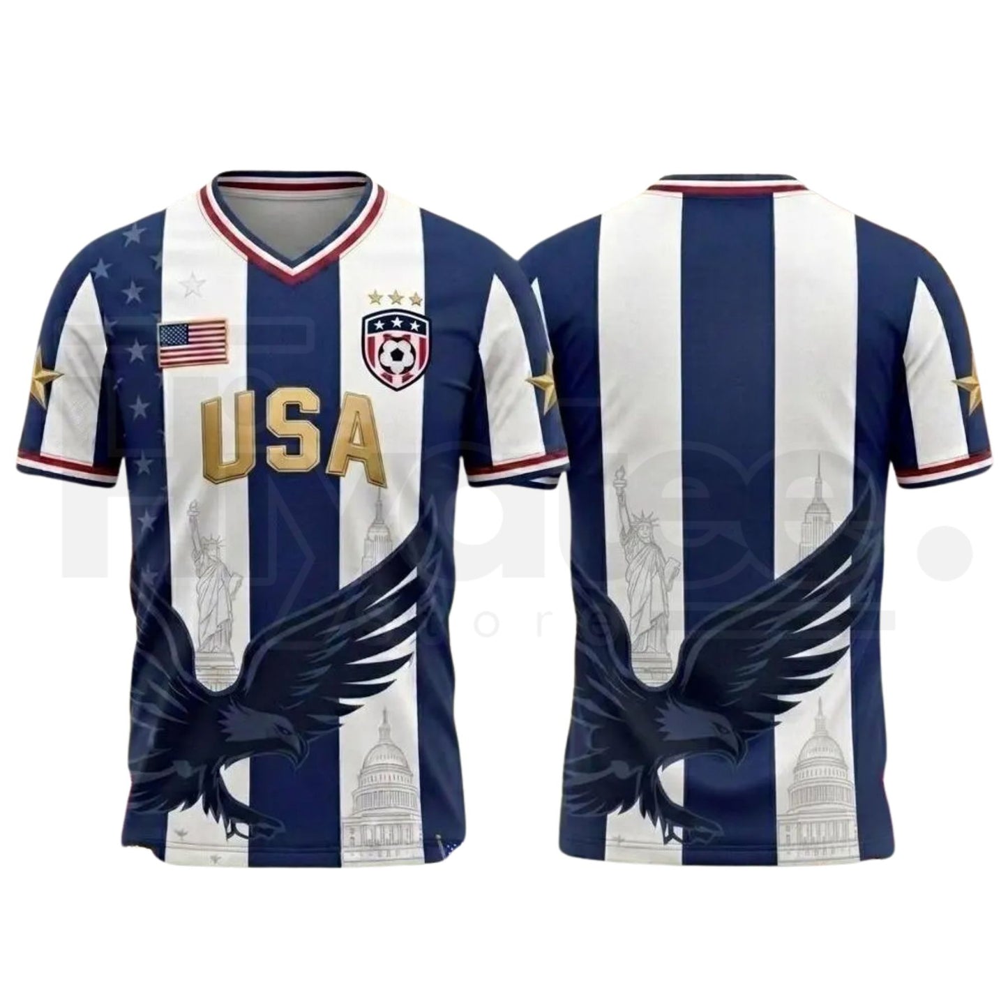 2026 USA Soccer Jersey – Patriotic V-Neck Performance Shirt for Fans
