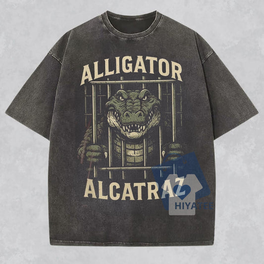 Alligator Alcatraz Shirt – Unisex Heavy Cotton Graphic Tee, Funny Animal Lover T-Shirt Gift