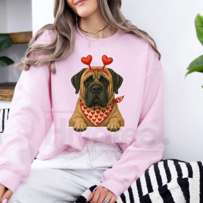 Valentines Dog Sweatshirt: Cute Custom Pet Lover Pullover, Heart Pattern Puppy Hoodie