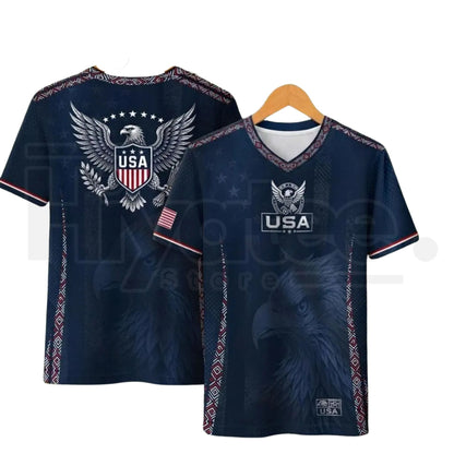 2026 USA Soccer Jersey – Patriotic V-Neck Performance Shirt for Fans