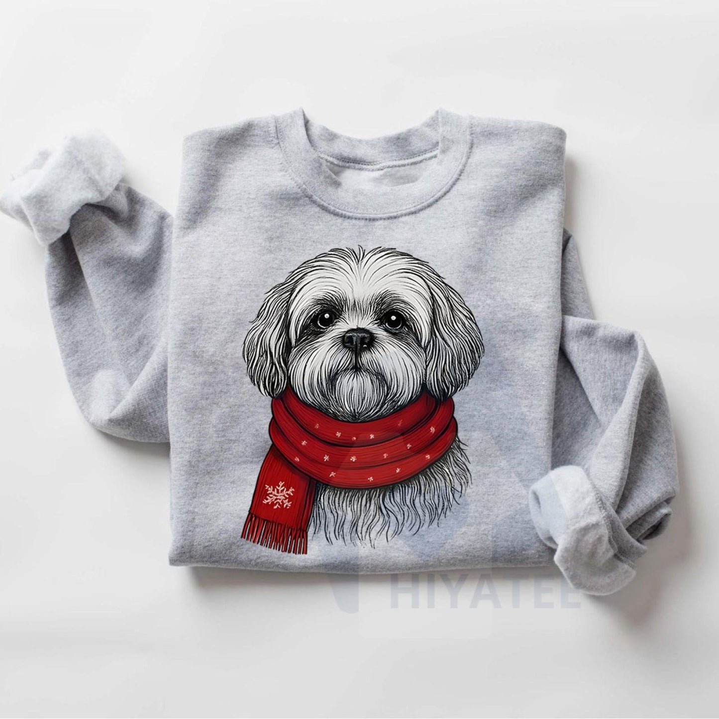 Santa Paws Christmas Dog Sweatshirt: 50 Dog Breeds in Festive Santa Hats, Gildan Unisex Holiday Pullover