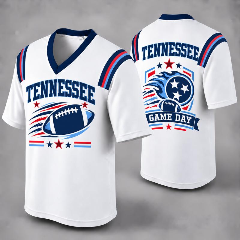 Custom Football Fan Jersey, White Mesh V-Neck Game Day Top, Unisex American Football Apparel for All 32 Teams