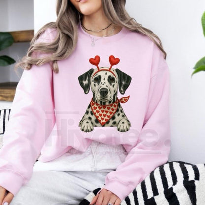 Valentines Dog Sweatshirt: Cute Custom Pet Lover Pullover, Heart Pattern Puppy Hoodie