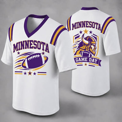 Custom Football Fan Jersey, White Mesh V-Neck Game Day Top, Unisex American Football Apparel for All 32 Teams