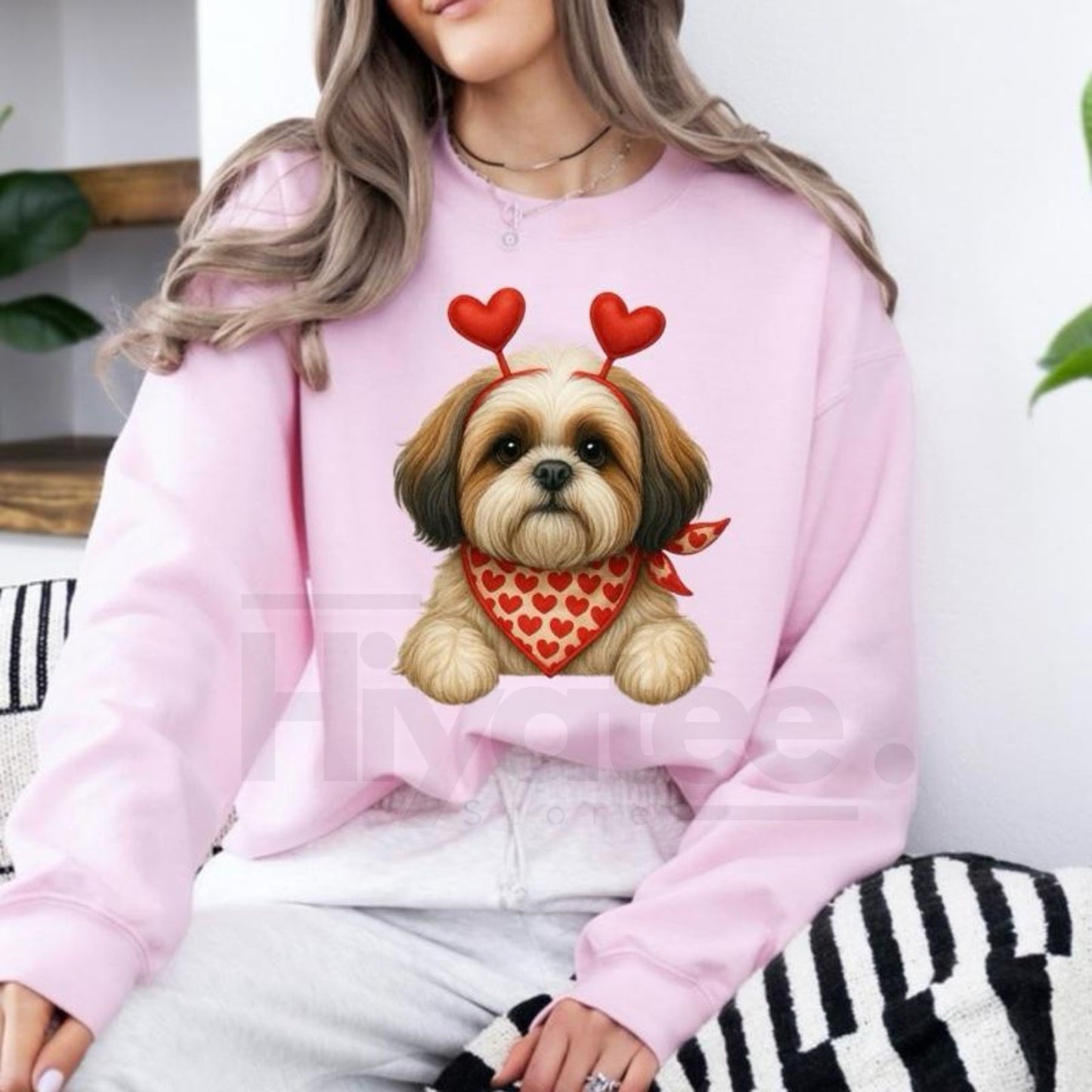 Valentines Dog Sweatshirt: Cute Custom Pet Lover Pullover, Heart Pattern Puppy Hoodie