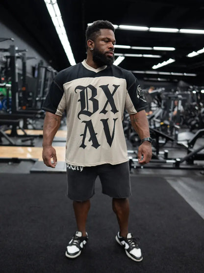 Hybrid Oversized Jersey – Old English Graphic Streetwear Shirt for Men & Women