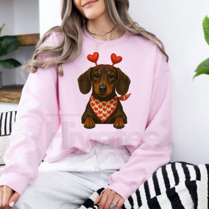 Valentines Dog Sweatshirt: Cute Custom Pet Lover Pullover, Heart Pattern Puppy Hoodie