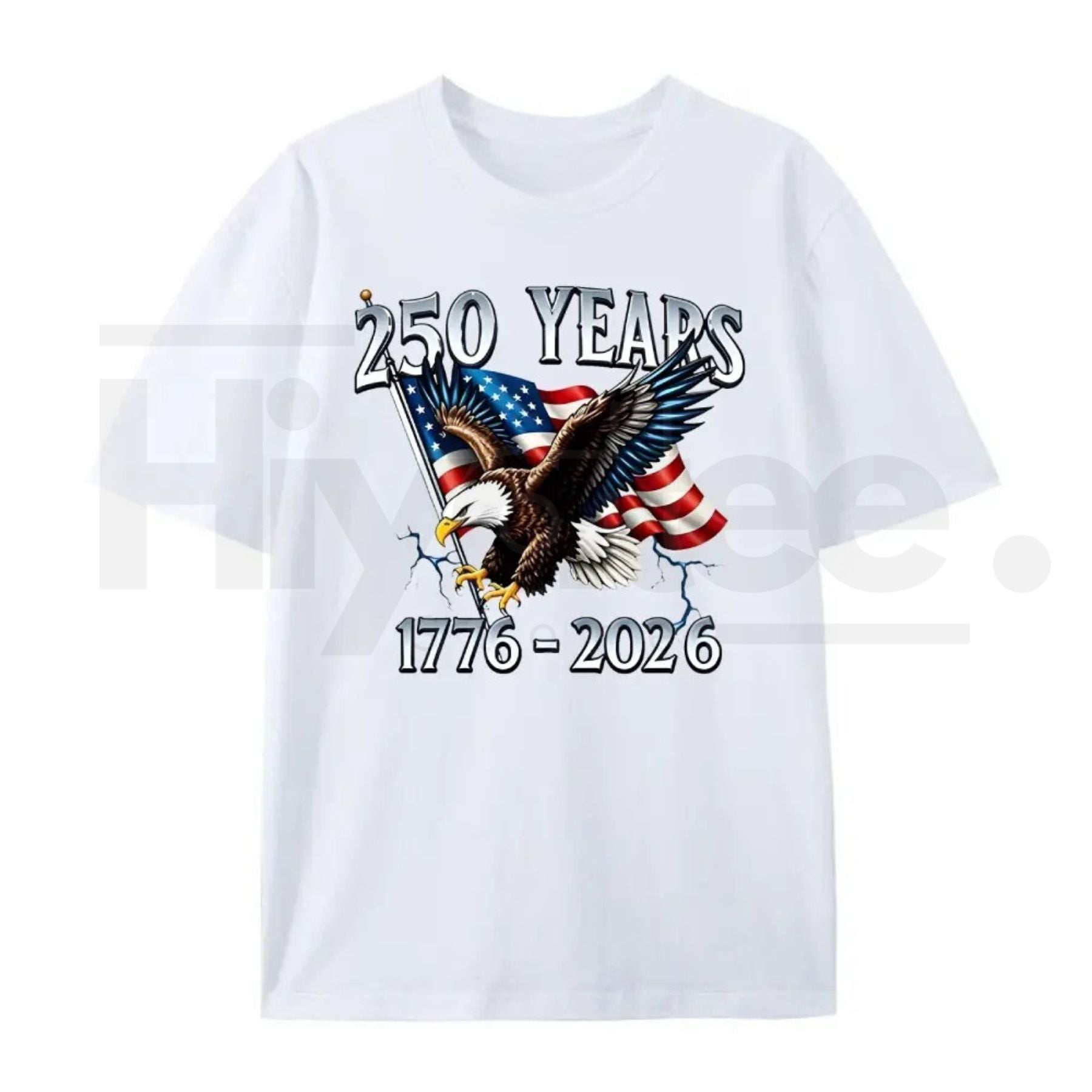"250 Years of Liberty" – 1776-2026 Eagle & USA Flag Graphic Top - Hiyatee