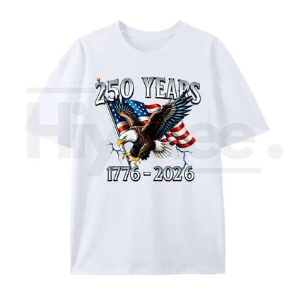 "250 Years of Liberty" – 1776-2026 Eagle & USA Flag Graphic Top - Hiyatee