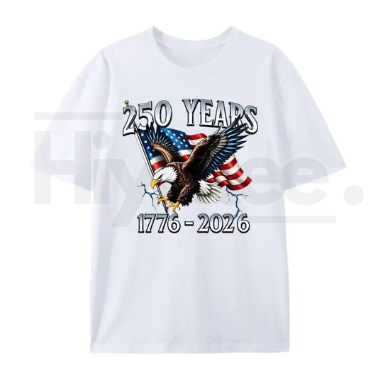 "250 Years of Liberty" – 1776-2026 Eagle & USA Flag Graphic Top - Hiyatee