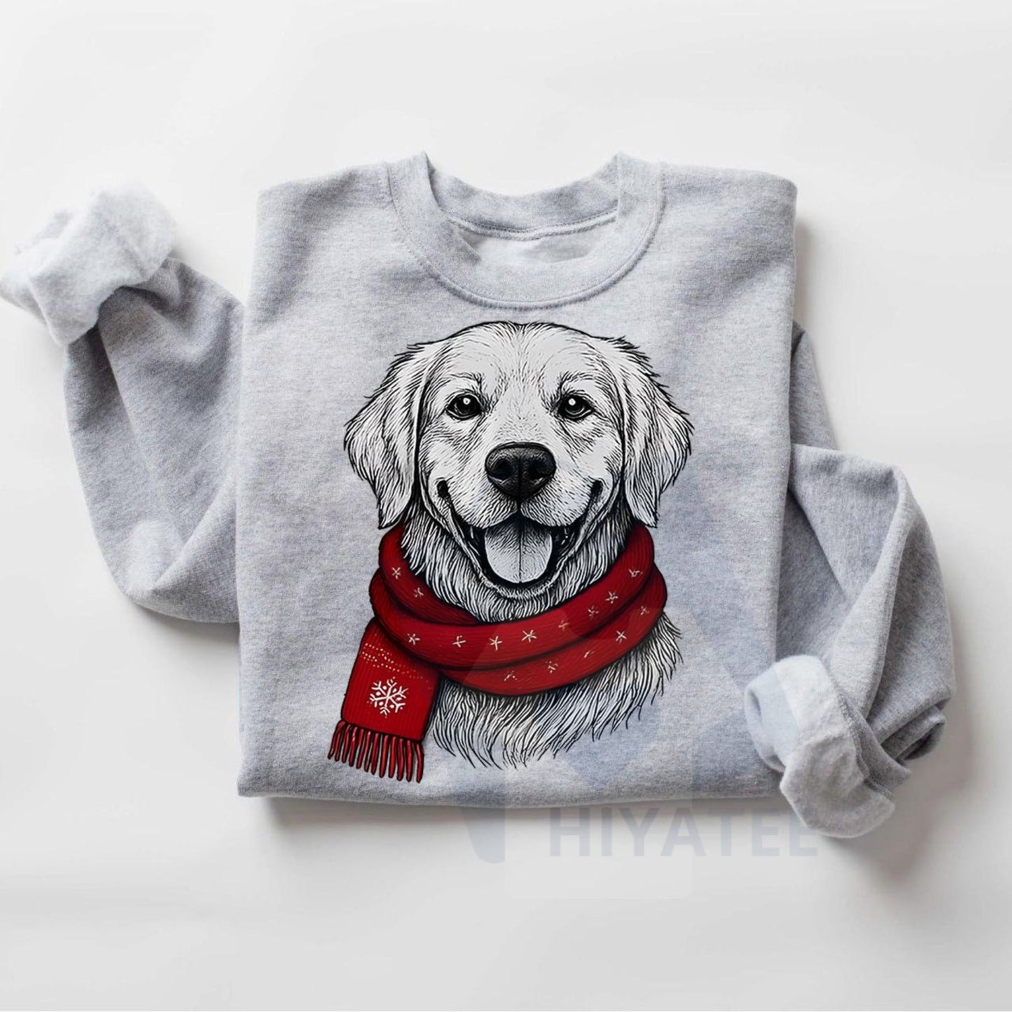 Santa Paws Christmas Dog Sweatshirt: 50 Dog Breeds in Festive Santa Hats, Gildan Unisex Holiday Pullover