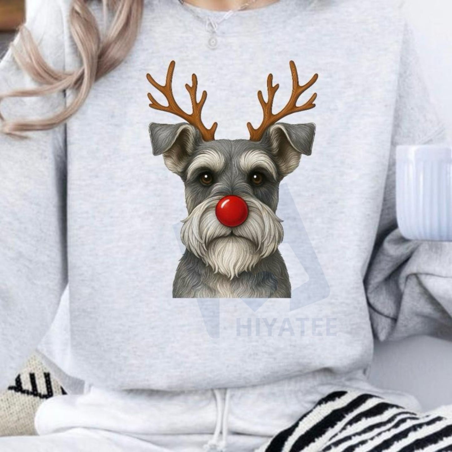 Christmas Reindeer Dog Sweatshirt: Cute Holiday Pet Graphic Pullover, Festive Dog Lover Crewneck, Unisex Gift