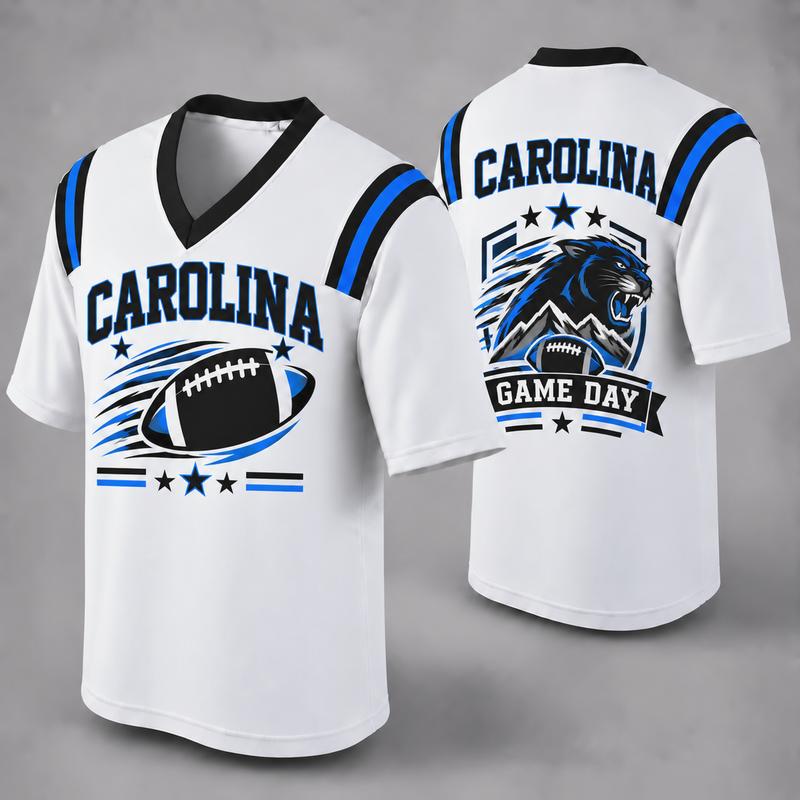 Custom Football Fan Jersey, White Mesh V-Neck Game Day Top, Unisex American Football Apparel for All 32 Teams