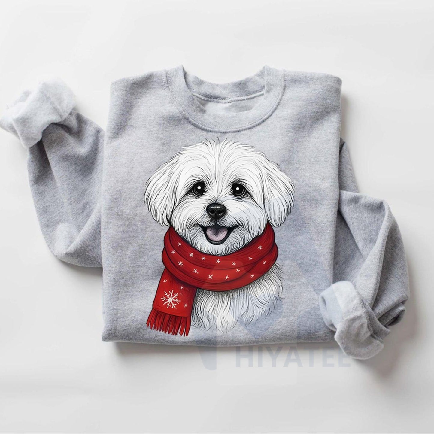 Santa Paws Christmas Dog Sweatshirt: 50 Dog Breeds in Festive Santa Hats, Gildan Unisex Holiday Pullover