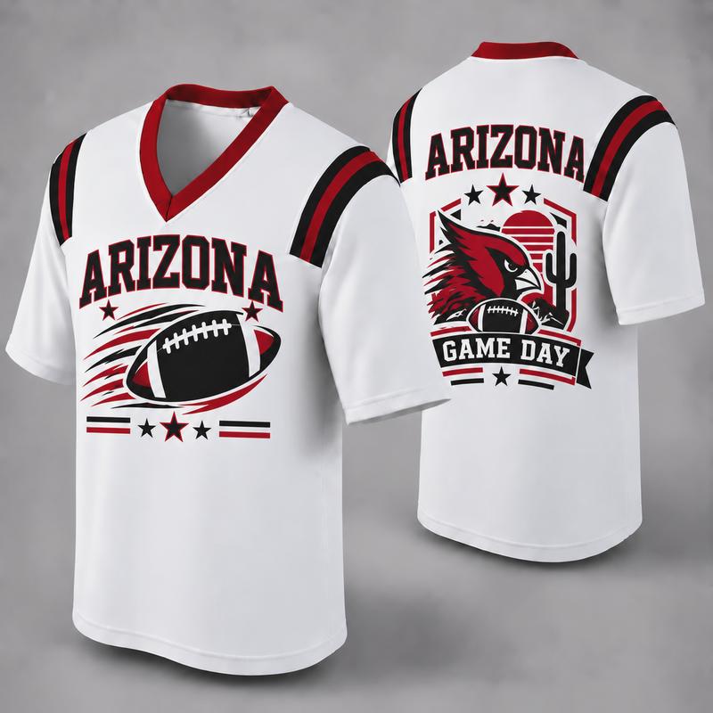 Custom Football Fan Jersey, White Mesh V-Neck Game Day Top, Unisex American Football Apparel for All 32 Teams