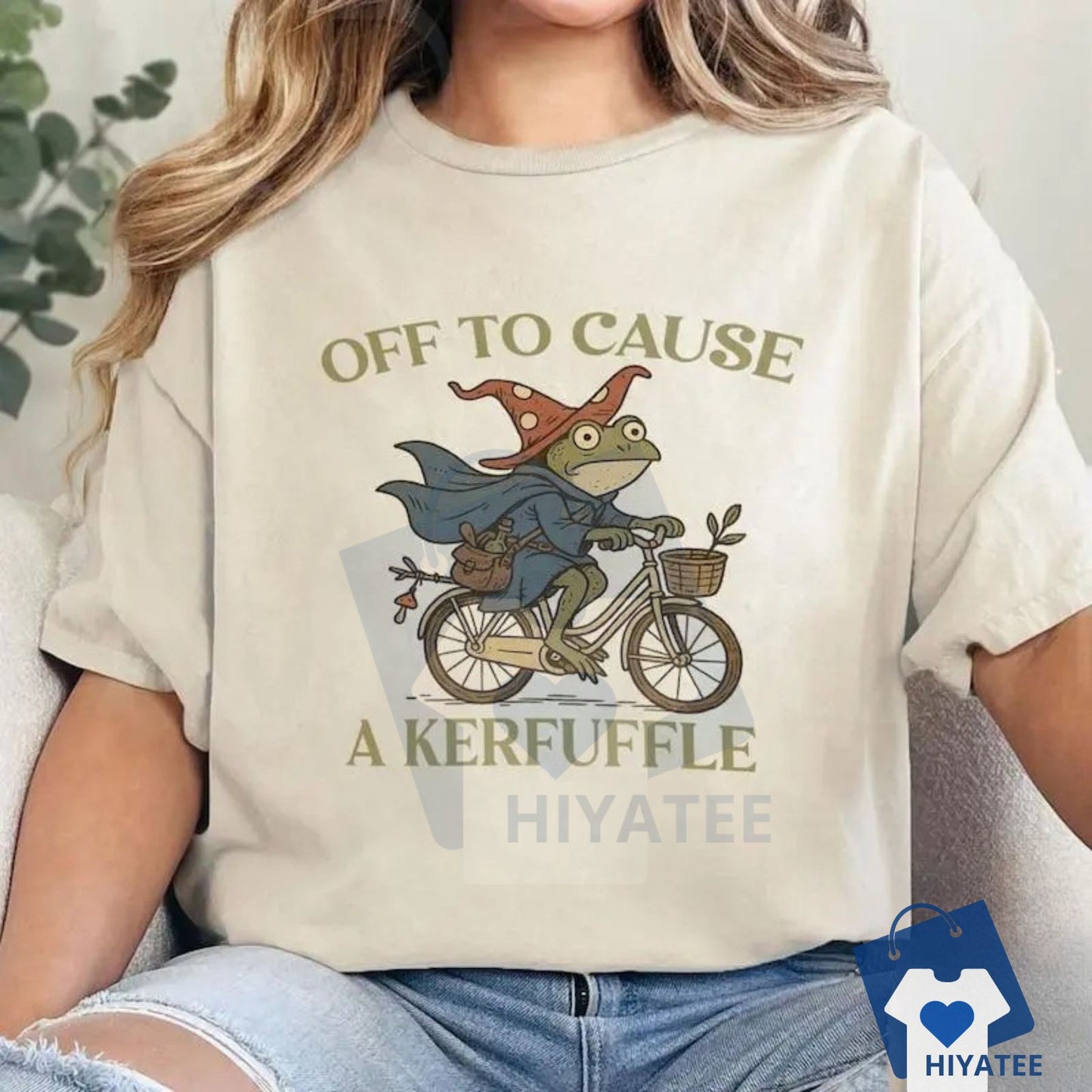 "Off to Cause a Kerfuffle" Frog T-Shirt – Funny Weirdcore Meme Graphic Tee