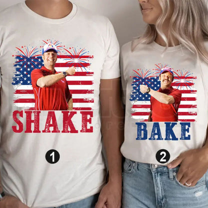 Shake and Bake 4th of July T-Shirt – Funny Couples Fourth of July Independence Day Tee