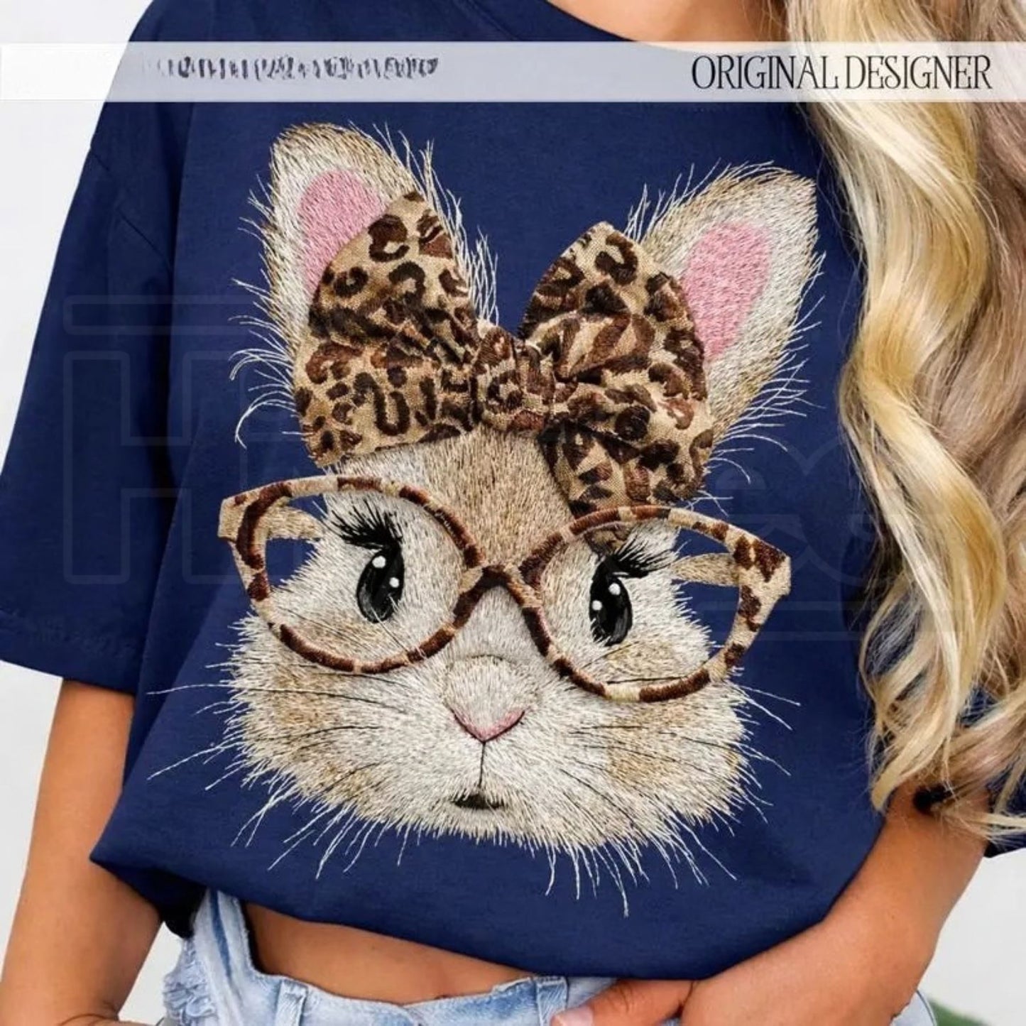 Comfort Colors® Happy Easter Bunny T-Shirt – Retro Leopard Print & Coquette Bow Tee, Trendy Easter Sunday Shirt