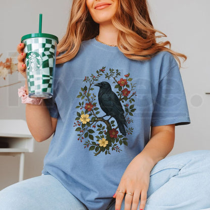 Vintage Raven Gothic Graphic Tee