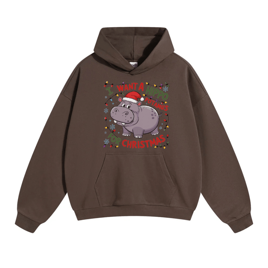 Cute A Hippopotamus For Christmas Shirt,  I Want A Hippo Potamus For Christmas Hoodie Clothing Cotton - Hiyatee