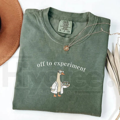 Comfort Colors Funny Scientist Goose Shirt Cute Science Lover Lab Tee Gift