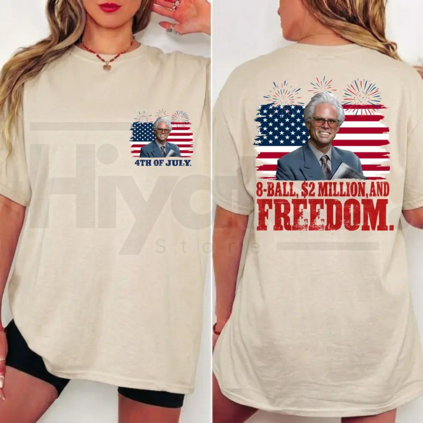 Baby Billy 4th of July 8-Ball Tee – Funny Independence Day Fireworks Graphic Shirt, Patriotic Summer USA Flag T-Shirt for Men & Women