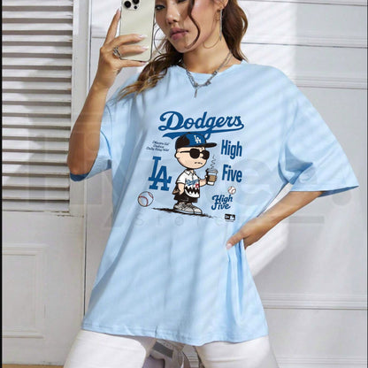 "Chillen’ in LA" – Charlie Brown Dodgers Coffee Graphic Top