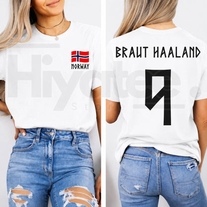 Retro Haaland 9 Norway Soccer Unisex Tee – Erling Haaland Patriotic Fan Shirt