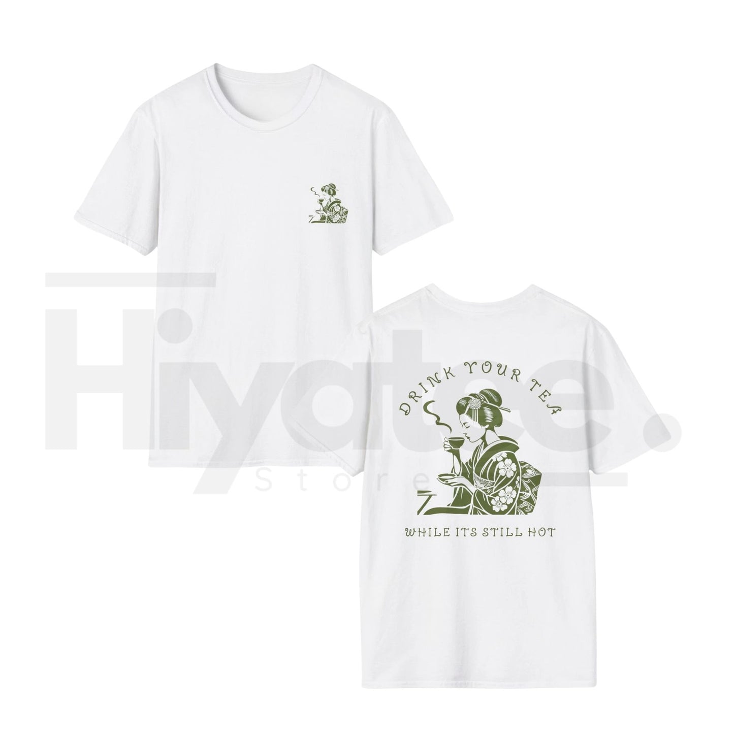 Drink Your Tea While It's Still Hot Geisha T-Shirt – Japanese Art Match Tee