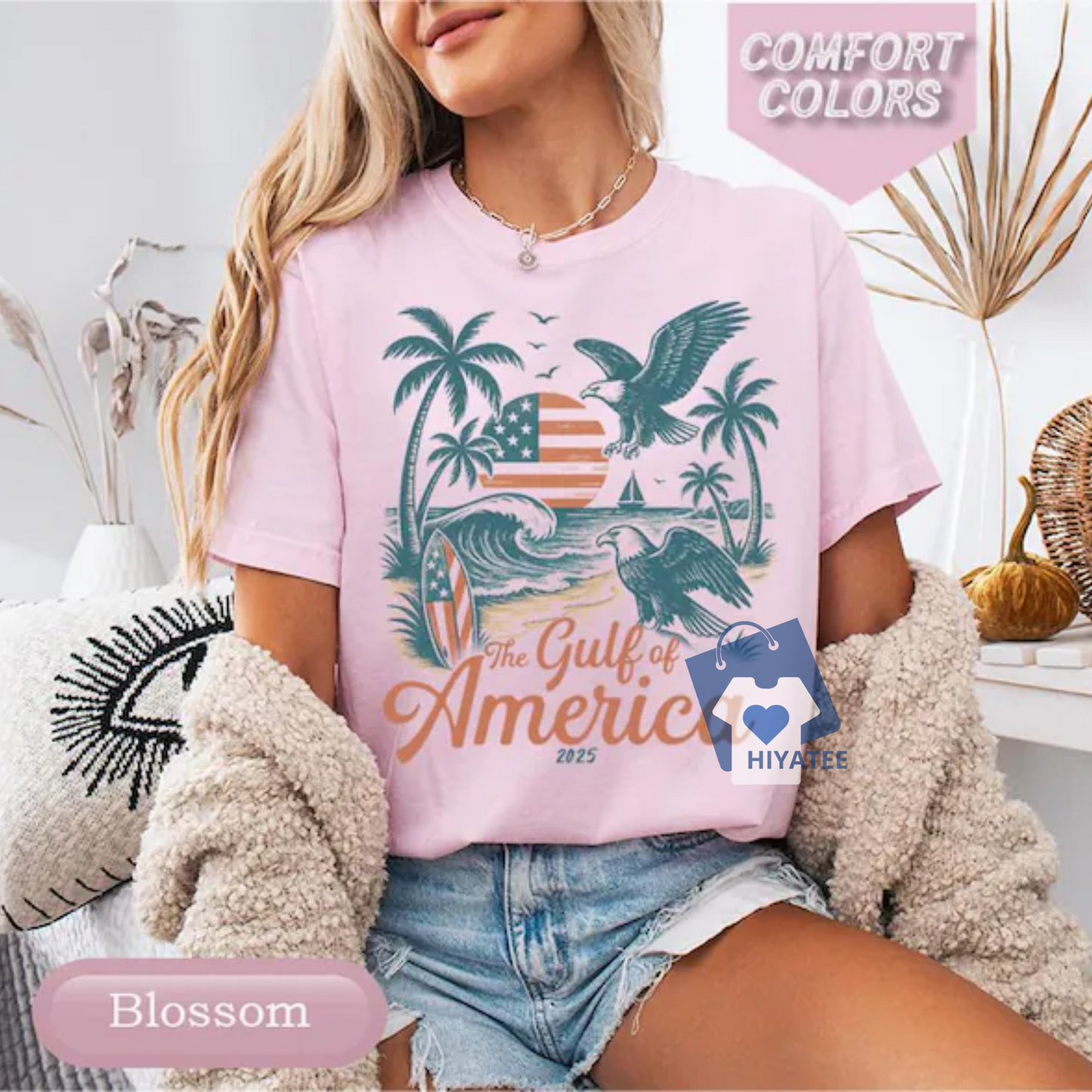 The Gulf of America 2025 Comfort Colors® T-Shirt – Vintage Garment-Dyed Beach Vacation Tee, Unisex Relaxed Fit