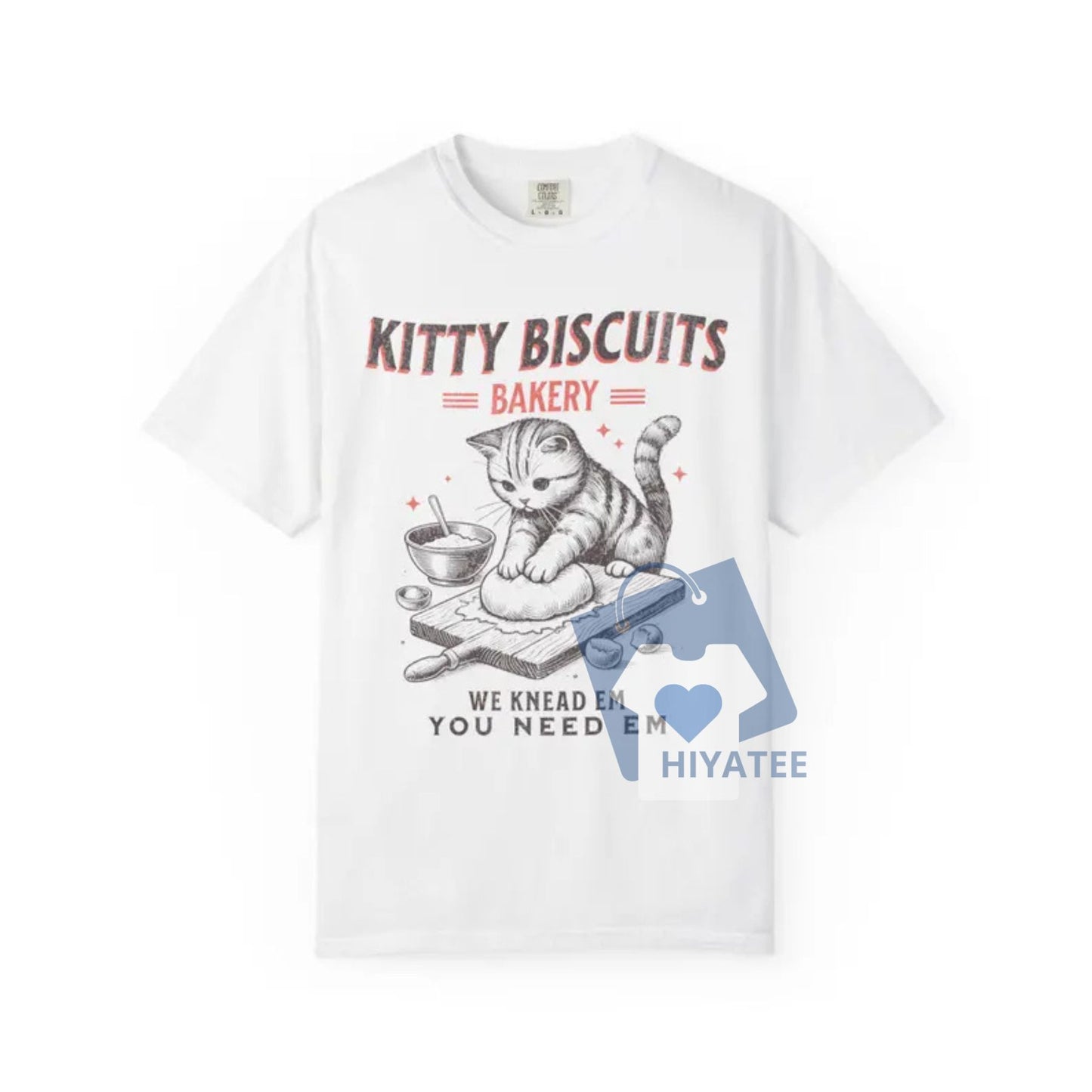 Cat Biscuit Shirt – Cute Kitty Bakery Retro Graphic T-Shirt, Vintage Style Cat Lover Tee