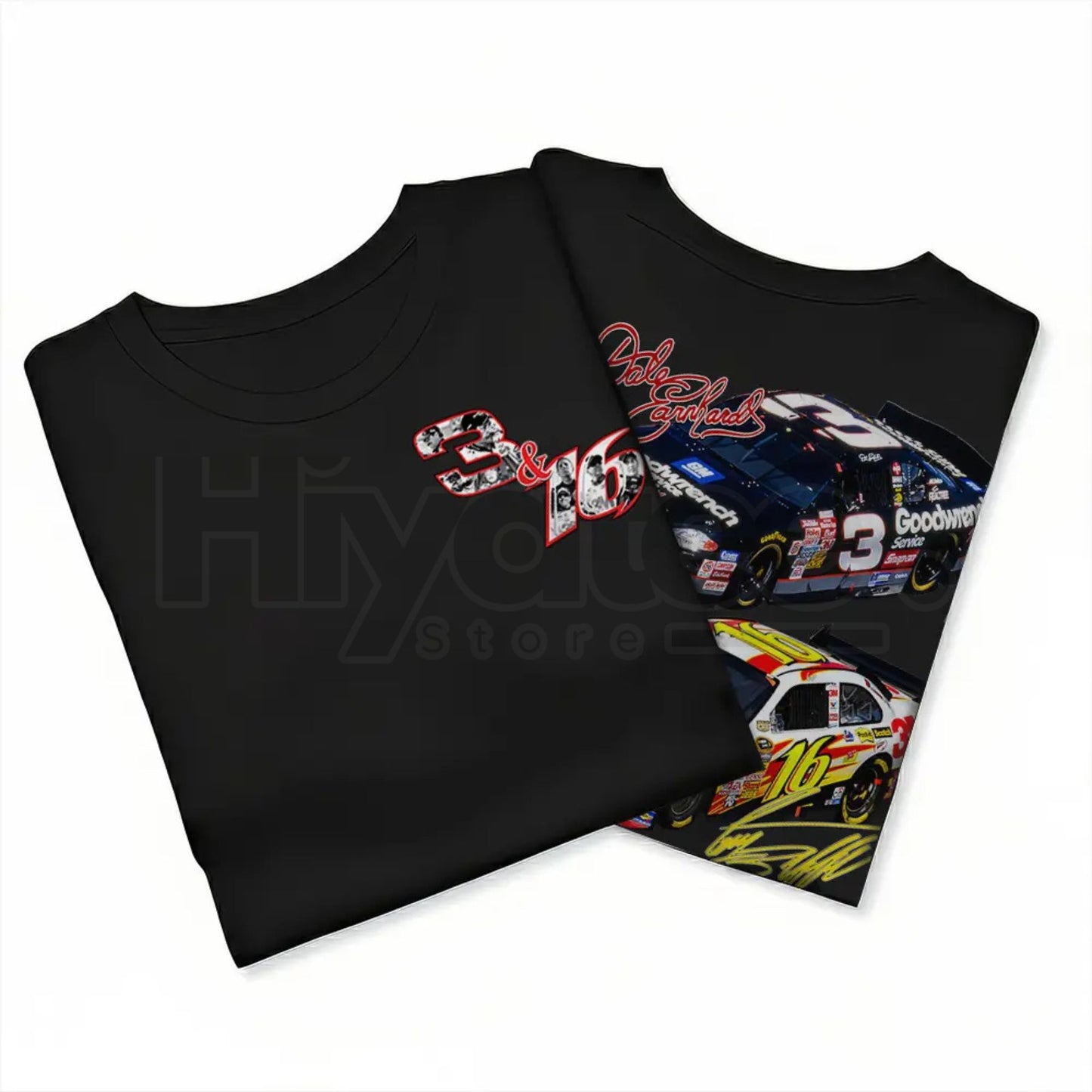 Vintage Racing Legacy Stock Car T-Shirt – Double-Sided #3 & #16 Motorsports Tee