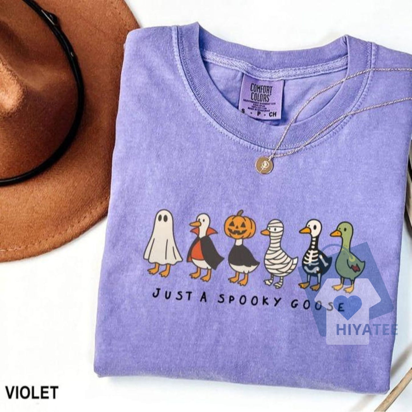 Spooky Goose Comfort Colors T-Shirt – Funny Halloween Goose Shirt, Soft Cotton Unisex Tee for Spooky Season