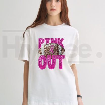 Pink Glitter Football Breast Cancer Awareness Women's T-Shirt – Relaxed Fit Top