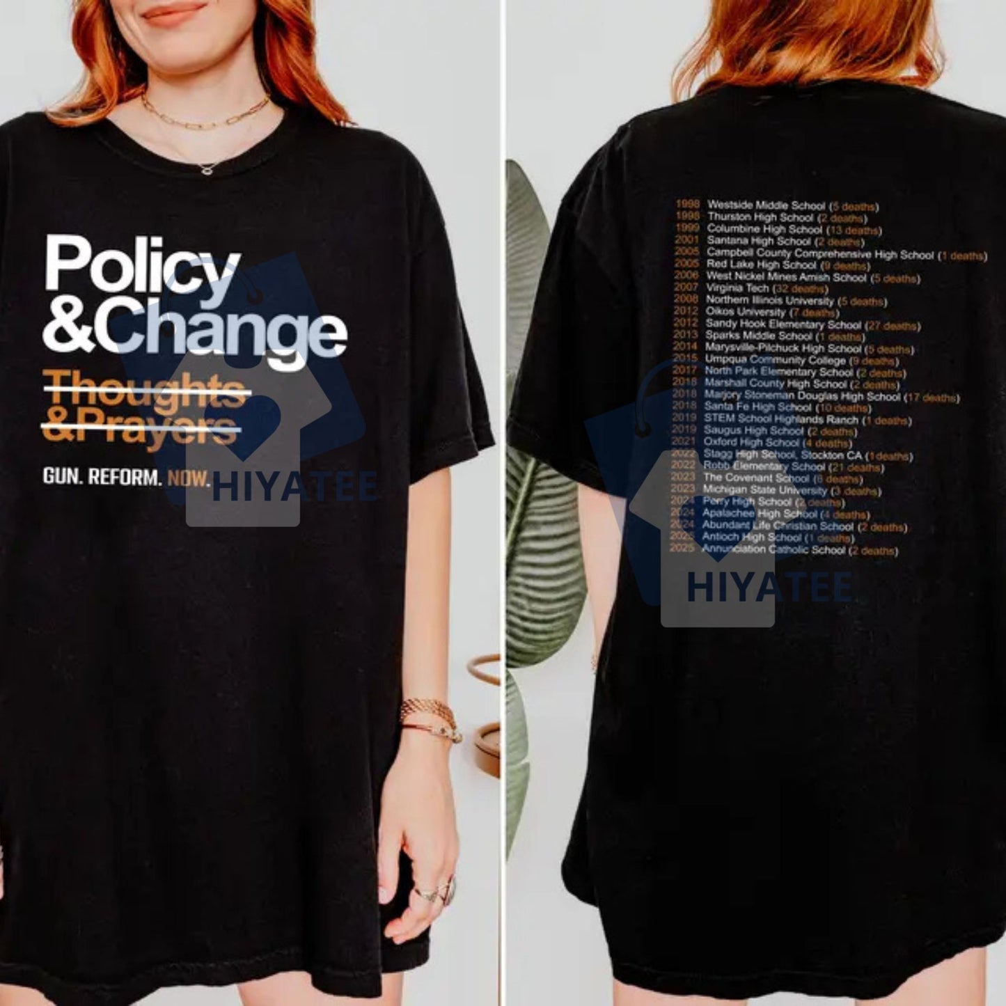 "Policy and Change" Gun Reform T-Shirt – Anti-Gun Slogan Tee, Activist Apparel
