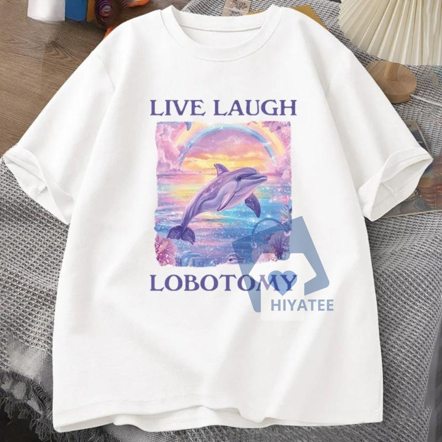Men’s Funny Dolphin Meme T-Shirt – Silly Weirdcore Graphic Tee, Viral Internet Humor Shirt, Short Sleeve Unisex Cotton Top